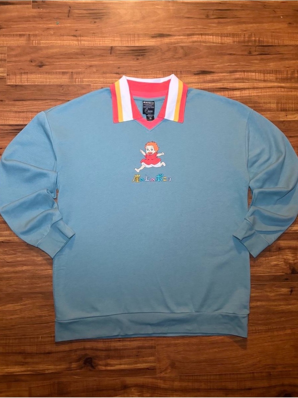 Officially Licensed Studio Ghibli Embroidered “Ponyo” Collared Sweatshirt